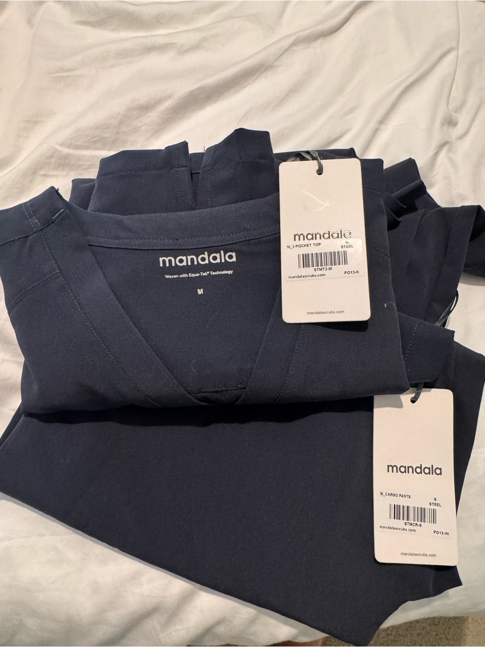 Mandala Steel (Grey/Blue) Scrub Set